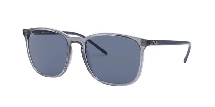 RAY-BAN RB4387 POLISHED TRANSPARENT BLUE/DARK BLUE, 56