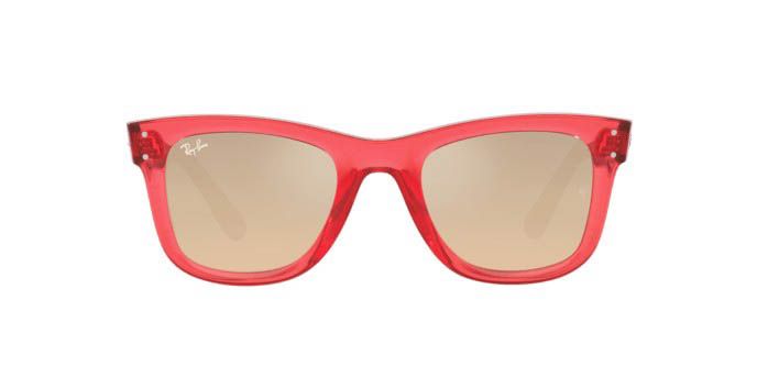 "RAY-BAN WAYFARER REVERSE POLISHED TRANSPARENT RED/LIGHT GOLD, 50 "