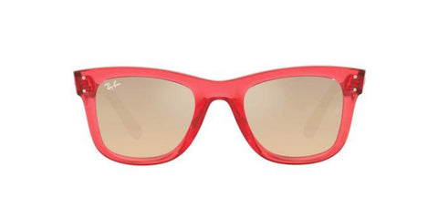 "RAY-BAN WAYFARER REVERSE POLISHED TRANSPARENT RED/LIGHT GOLD, 50 "