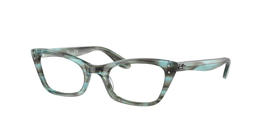 RAY-BAN LADY BURBANK OPTICS POLISHED STRIPED GREEN/CLEAR, 49