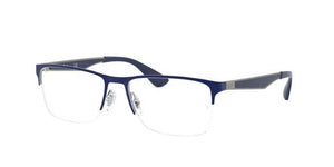 RAY-BAN RB6335 OPTICS POLISHED BLUE ON GUNMETAL/CLEAR, 54