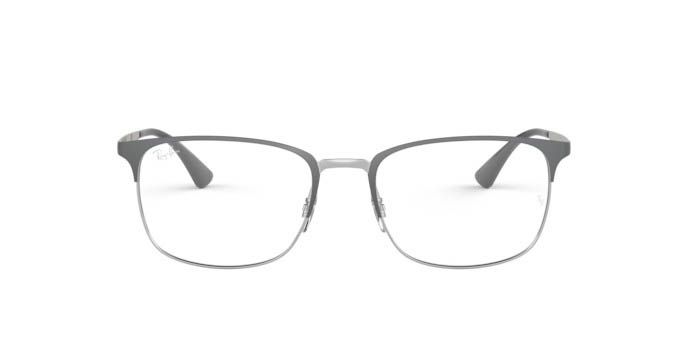 RAY-BAN RB6421 OPTICS POLISHED GREY ON SILVER/CLEAR, 56