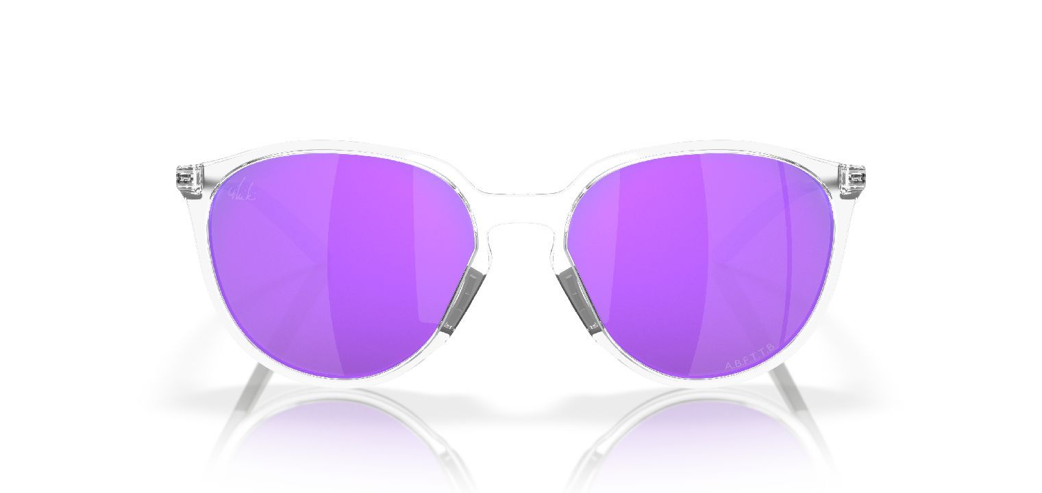 OAKLEY WOMEN'S OO9288 SIELO ROUND SUNGLASSES, POLISHED CHROME/PRIZM VIOLET, 57